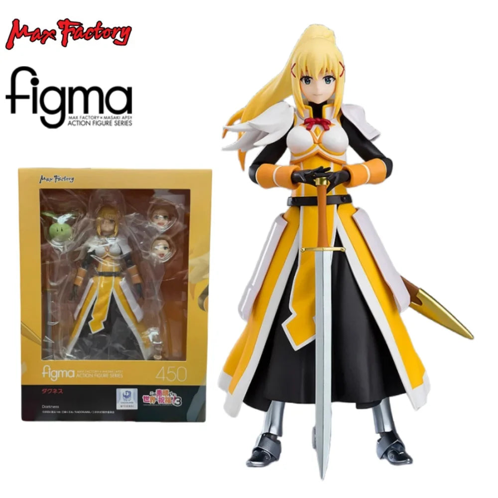 Max Factory Figma 425-Kazuma/399-Aqua/450-Darkness/407-Megumin Anime Action Figure Model Kit for Collector&Fans Multi-accessory
