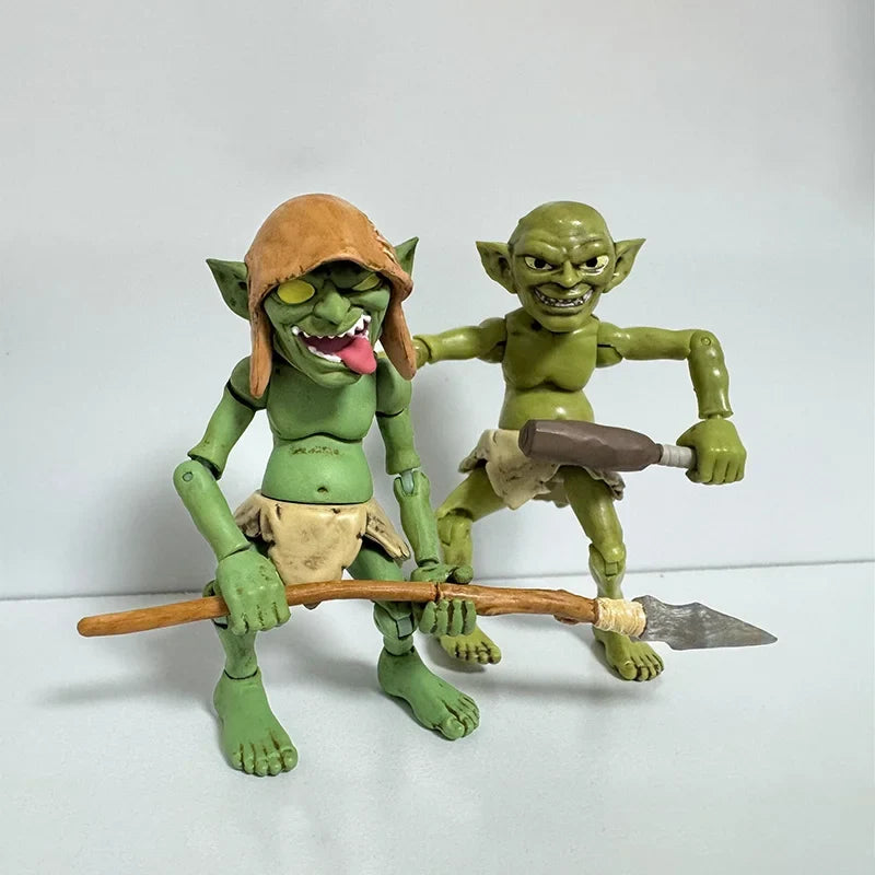 In Stock Cabin Goblin 2 Movable Action Figure Red And Green Devil Joint Super Flexible 8cm Model Classic Collectible Toys Gift