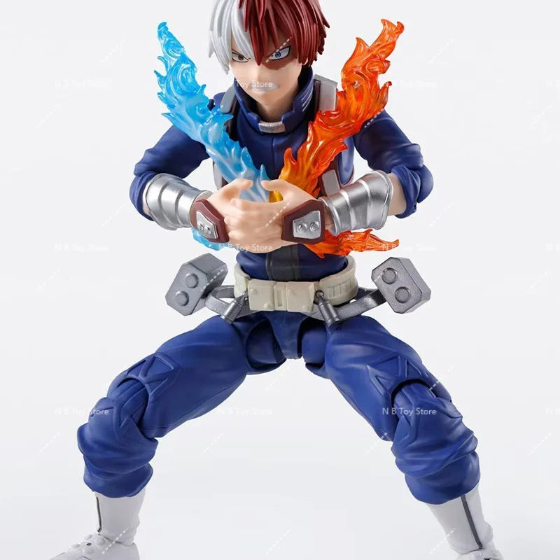 In Stock Bandai Original SHF My Hero Academia Shoto Todoroki Anime Action Figure Model Fighter Model Toy Gift for Kid