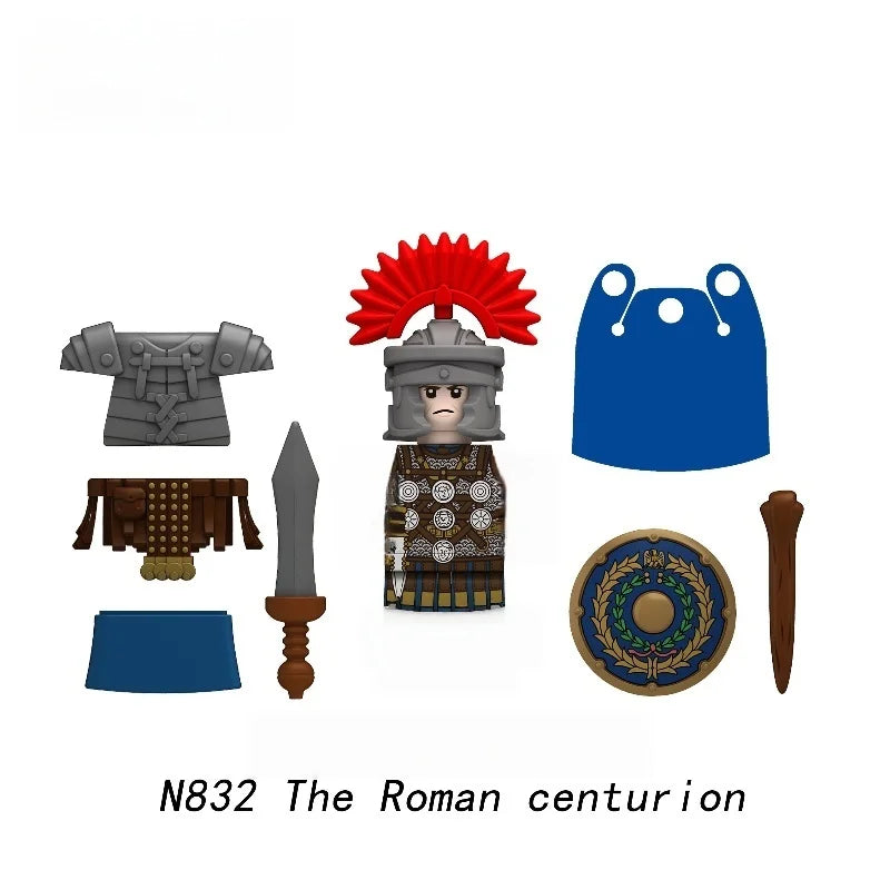 1PCS Medieval Military Rome War Action Figures Army Figures Building Blocks Helmet Weapons Accessories Kids for Toys Gifts