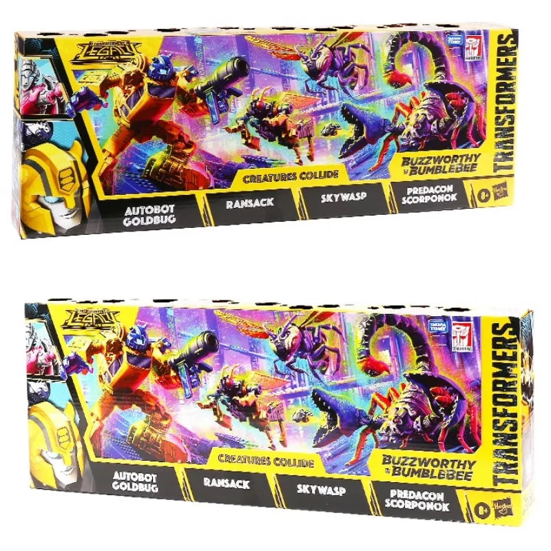 In Stock Transformers Legacy BuzzworthyBumblebee Creatures Collide 4-Pack GoldbugScorponok Ransack Skywasp Action Figure Toy