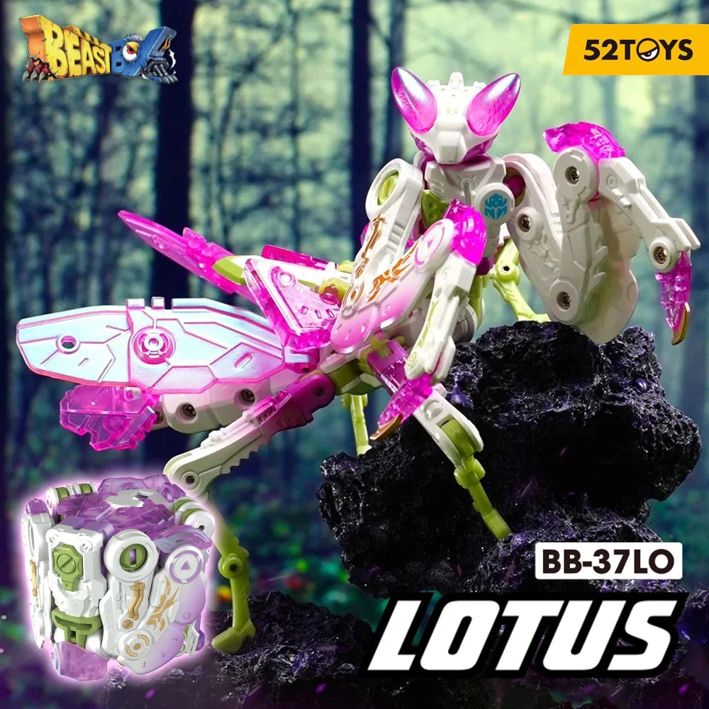52TOYS Beastbox BB-37LO LOTUS Mantis Verformungsroboter, verwandelt sich in Mecha und Würfel, Actionfigur, Sammlergeschenk für Teenager