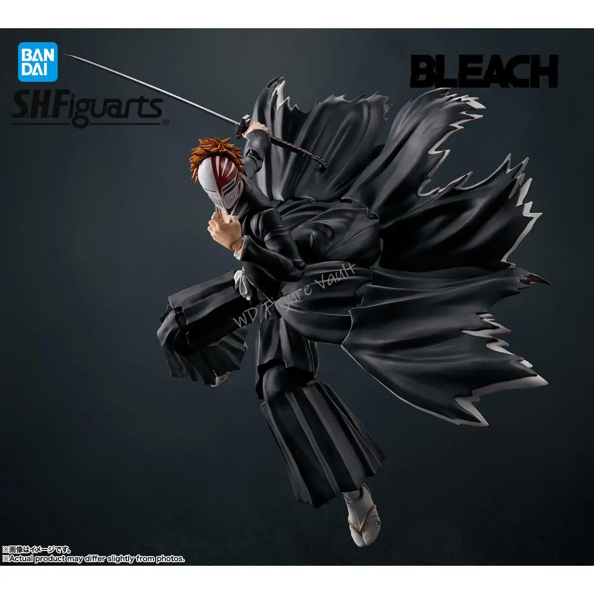 In stock Bandai  S.H.Figuarts Ichigo Kurosaki - Getsuga Tensho 15.5CM PVC Figure Highly Detailed Collectible Model Toy Gift