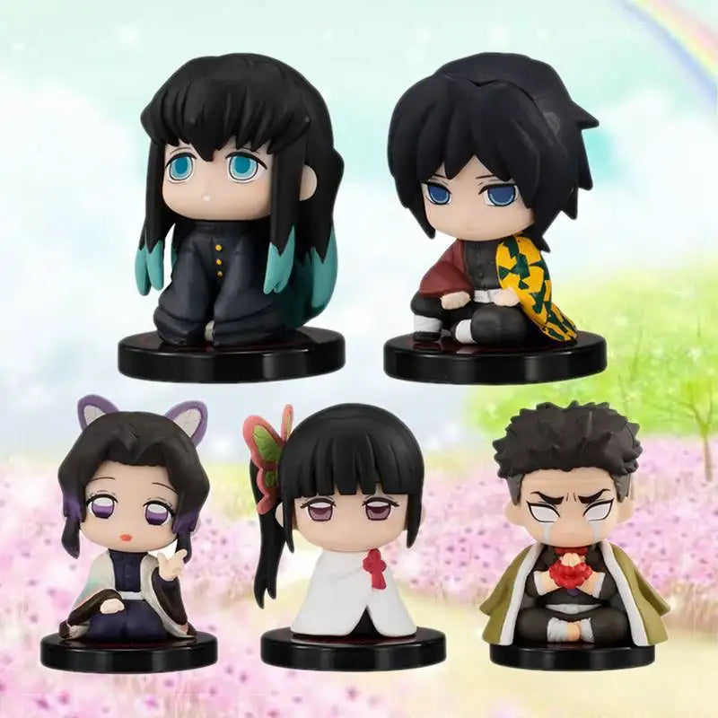 Anime Demon Slayer Kimetsu no Yaiba Figure Kamado Tanjirou Action Figure Agatsuma Zenitsu Nezuko Warrior Q Version PVC Model Toy