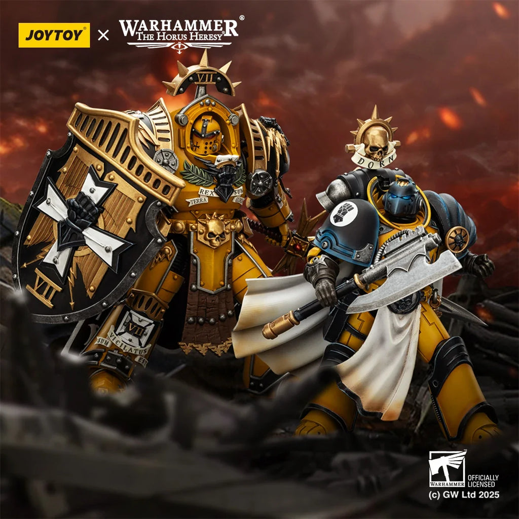 【Pre-sale】JOYTOY Warhammer 40K Imperial Fists Legion Praetor in Tartaros Terminator Armor Librarian Consul 1/18 Action Figure