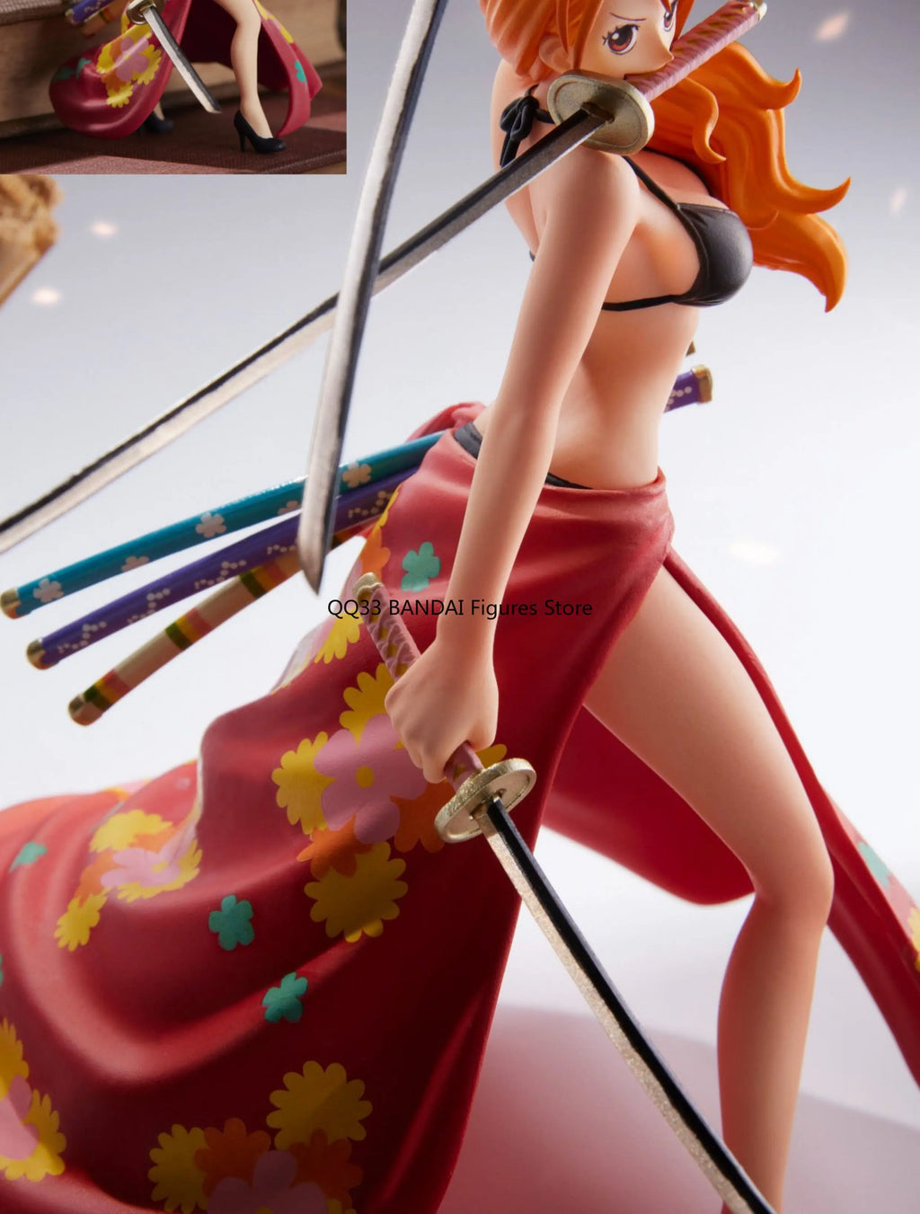 BANDAI Original ONE PIECE MAGAZINE Three Sword Style Nami Anime Action Figures Collectible Ornaments Model Gift
