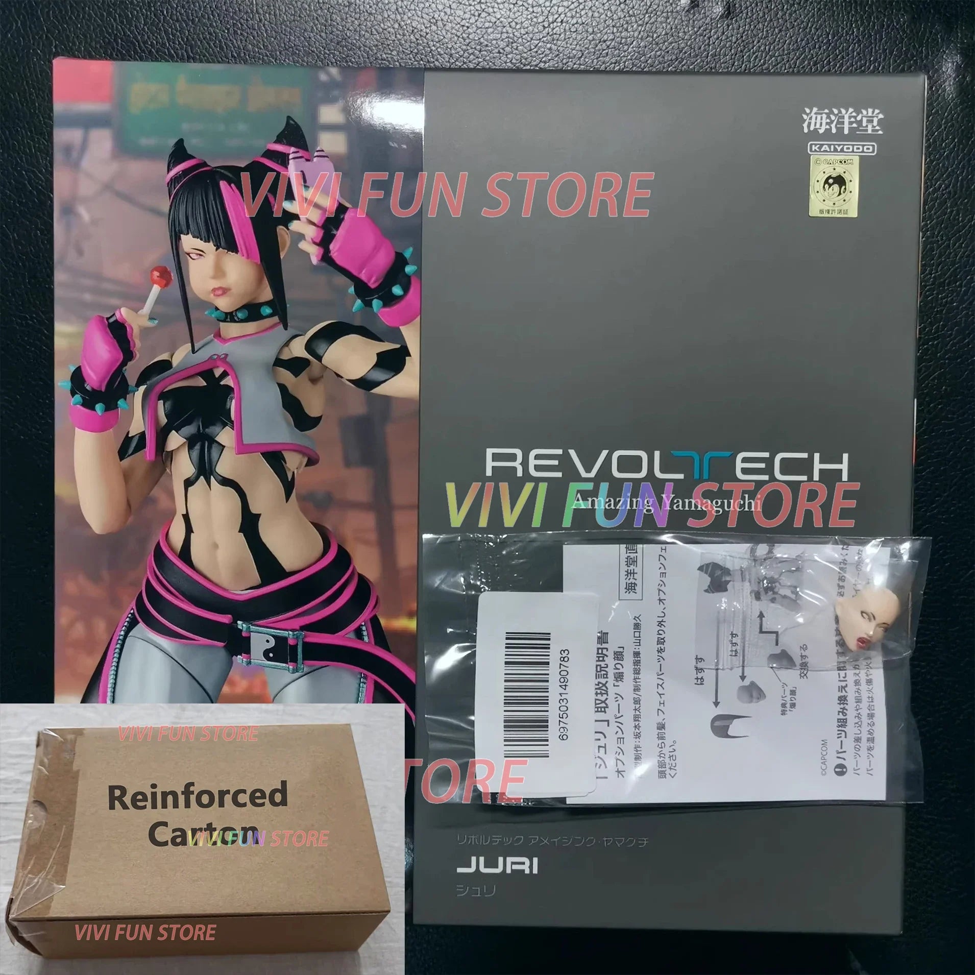 Auf Lager Original Kaiyodo Han Juri Bewegliche Modellspielzeuge Revoltech AMAZING YAMAGUCHI SF6