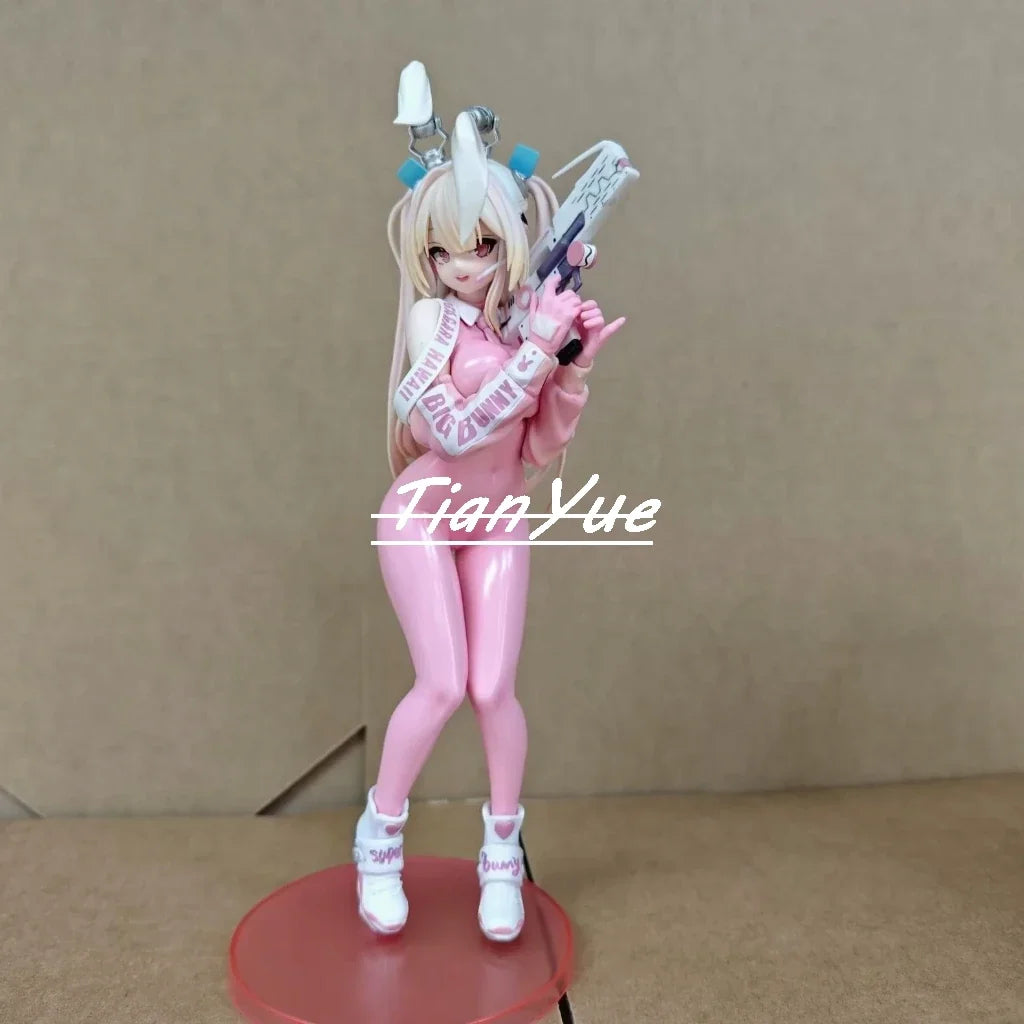 Anime Superbunny Cute girl Pink suit Action Figure Model Toy 28cm