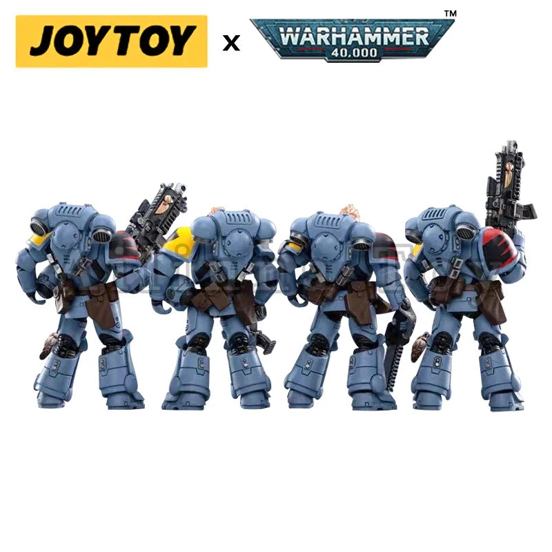 JOYTOY 1/18 Action Figure (4PCS/SET) 40K Space Wolves Battle Pack Hunter Pack Anime Collection Military Model