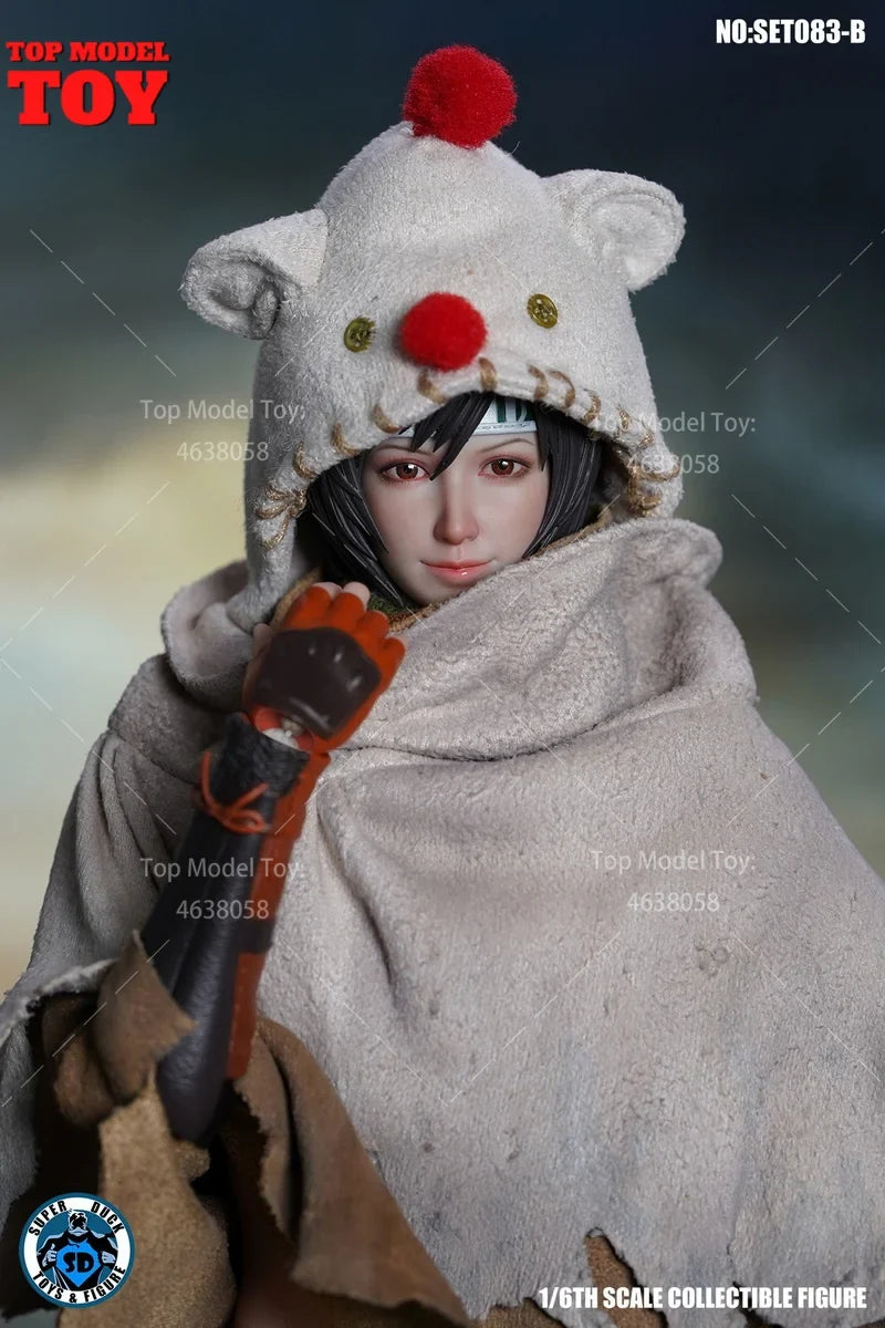 SUPER DUCK SET083B 1/6 Ninja Girl Yuffie Head Sculpt Costume Clothes Model Fit 12'' PH S16A S18A Female Action Figure Body Dolls