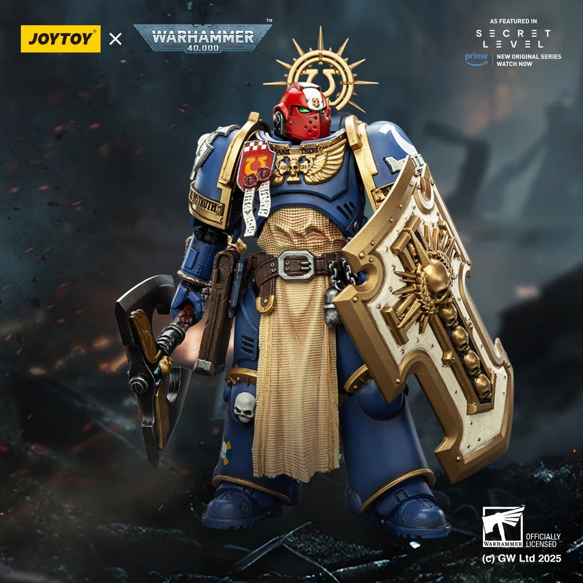 JOYTOY Warhammer 40K 1/18 Scale Ultramarines Titus Metaurus Levantus Torvald Figurine Model Movable Joint Collection Toys