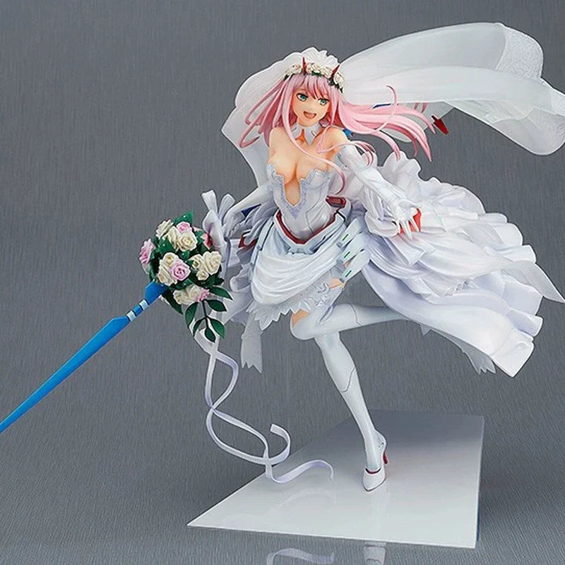 Darling In The Franxx Zero Two 1/7 Scale 27cm Hochzeitskleid Ver Anime Figur Sammlermodell Desktop-Dekoration Geschenk für Anime