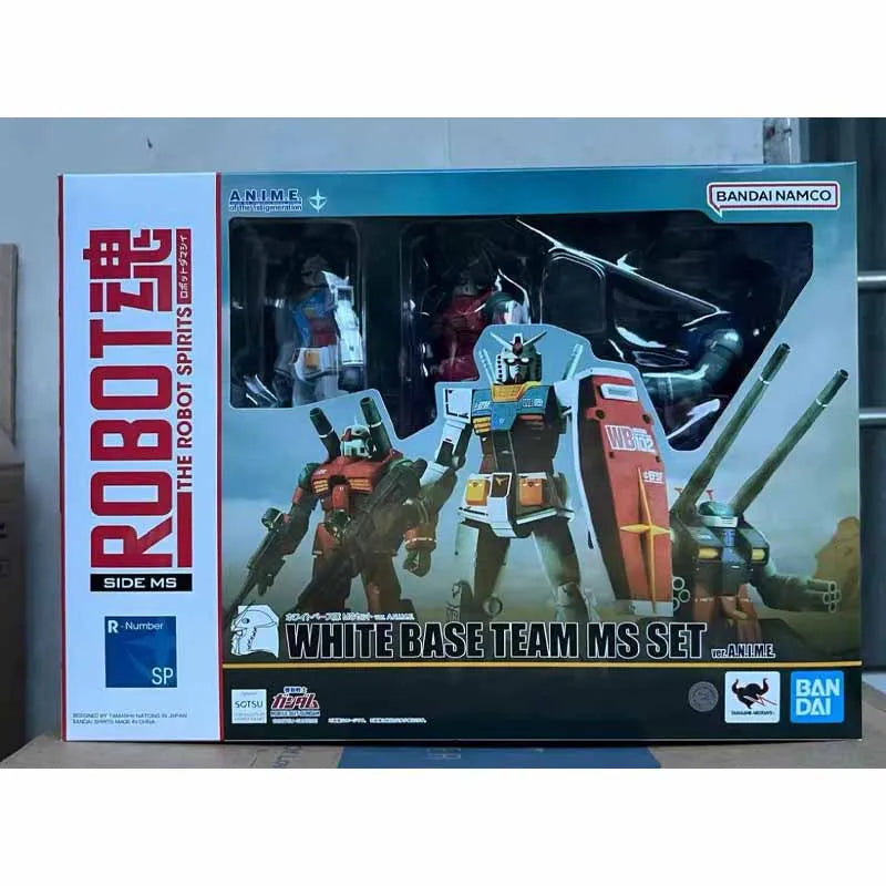 Bandai Original MODEL KIT ROBOT SPIRITS WHITE BASETEAM MS SET Action Figure Model Toy Gifts For boy Collectible Foam box sends