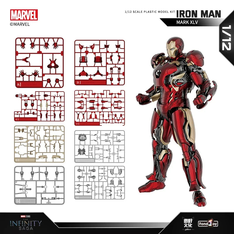 Fondjoy Iron Man MK45 46 Spiderman Venom Assembled Model ABS ACITON  FIGRUE Toy 15cm 1/12 Movie Mdoel Figure Collect Hobby Gifts