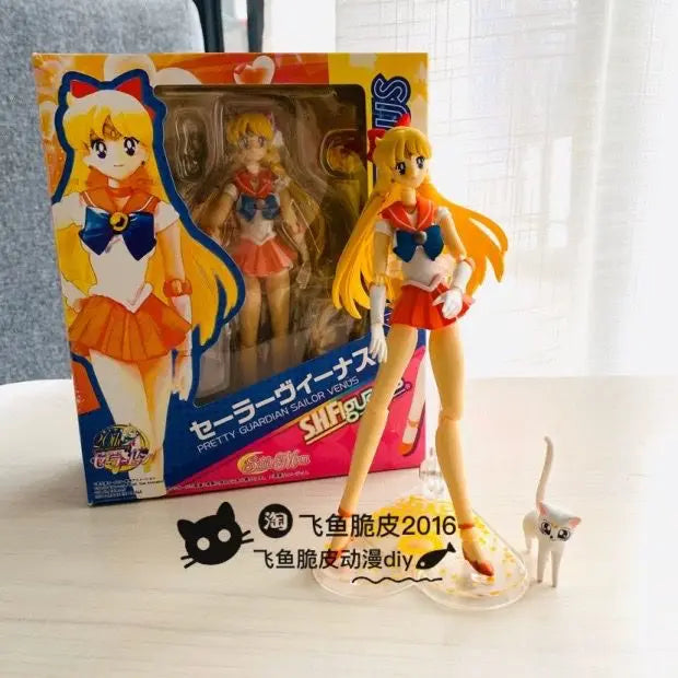 15cm Anime Pretty Guardian Sailor Moon PVC Action Figure SHF Model Toys Tsukino Usagi Movable Kawaii Doll Ornament Children Gift