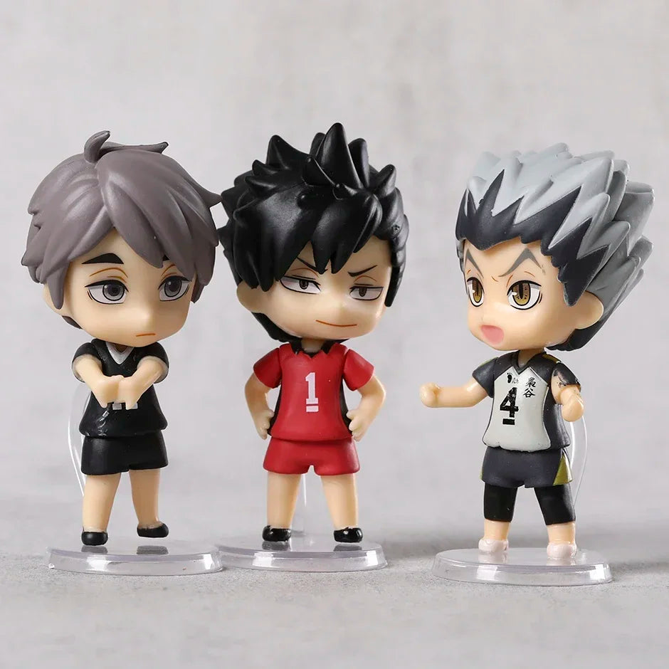 8 Pcs/Set Second Generation Haikyuu Volleyball Junior Figure Q Version 7.5cm Shoyo Hinata Sugawara Koushi Wholesale Dolls