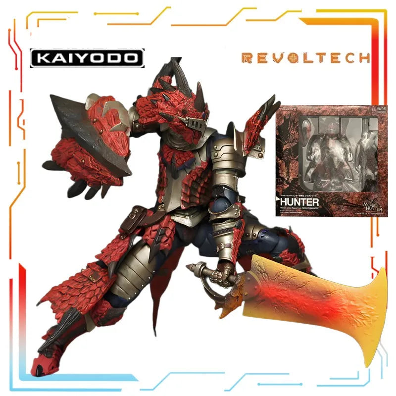 Kaiyodo Original Monster Hunter Finished Product Movable Series Male Swordsman Anime Action Figure Model Toy Model Gifts for Boy