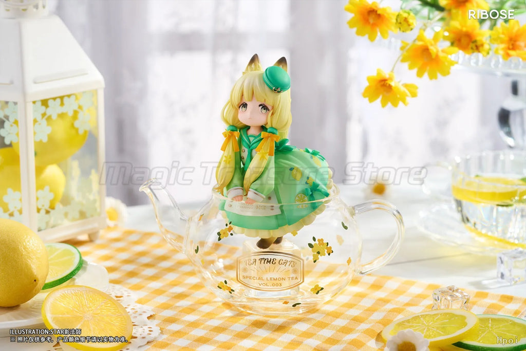 【In Stock】Original RIBOSE DLC Series Tea Party Cat Lemon Cat Model Figure Toys Gift