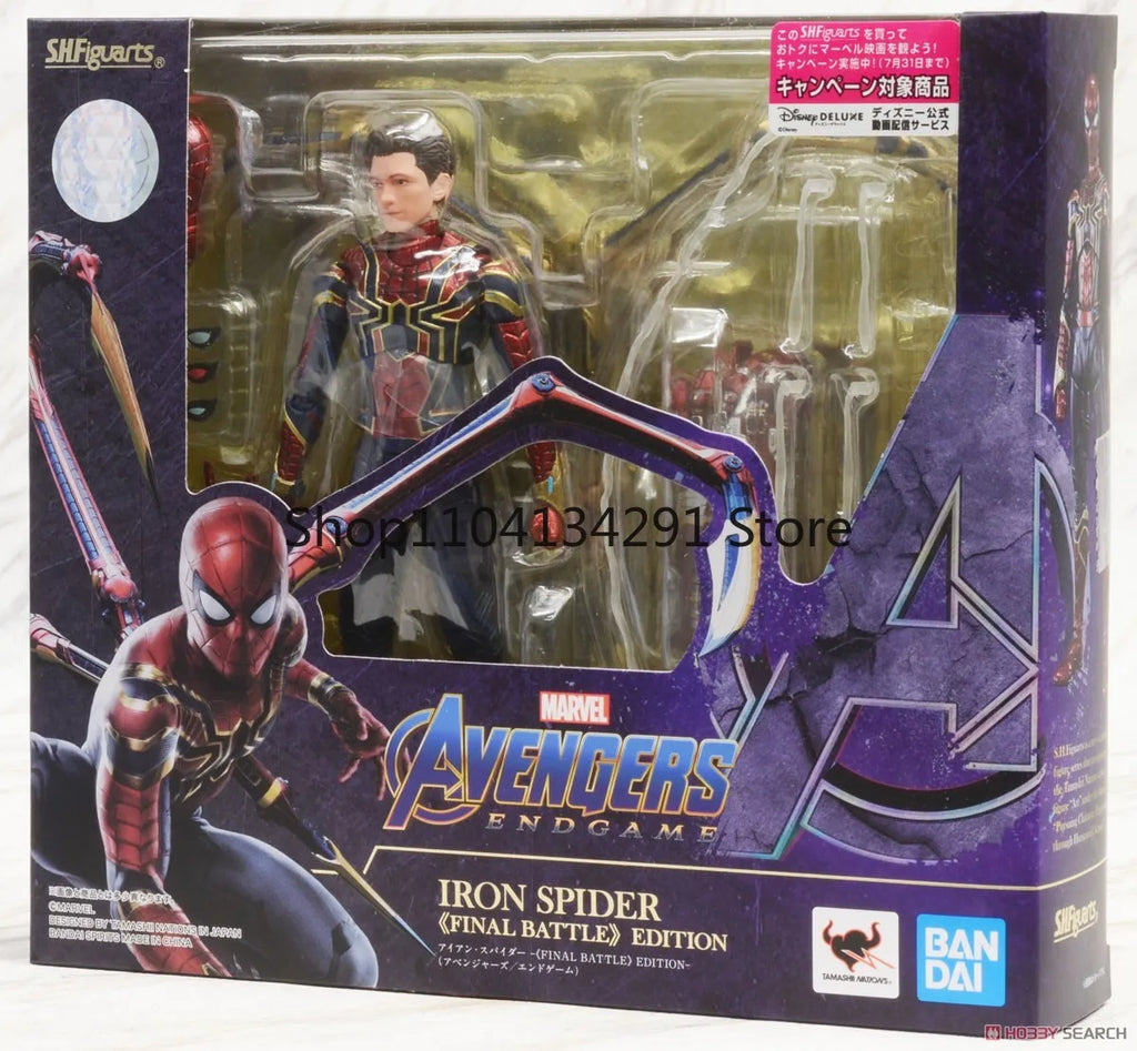 Origina Bandai Avengers：Endgame Spider-Man Iron-Man Captain America S.H.Figuarts Anime Action Figure Collection Figurine Gift