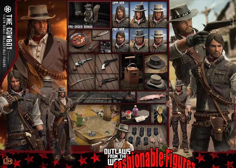 LIMTOYS LIM011 1/6 Scale Collectible Figure John Marston Western Cowboy Doll Full Set 12Inch Men Soldier Action Figure Body Toys