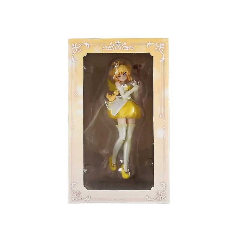 Anime Figure Cardcaptor Sakura Kinomoto Sakura V2 Yellow Dress With Box Collectible Model Desktop Ornament For Anime Collectors