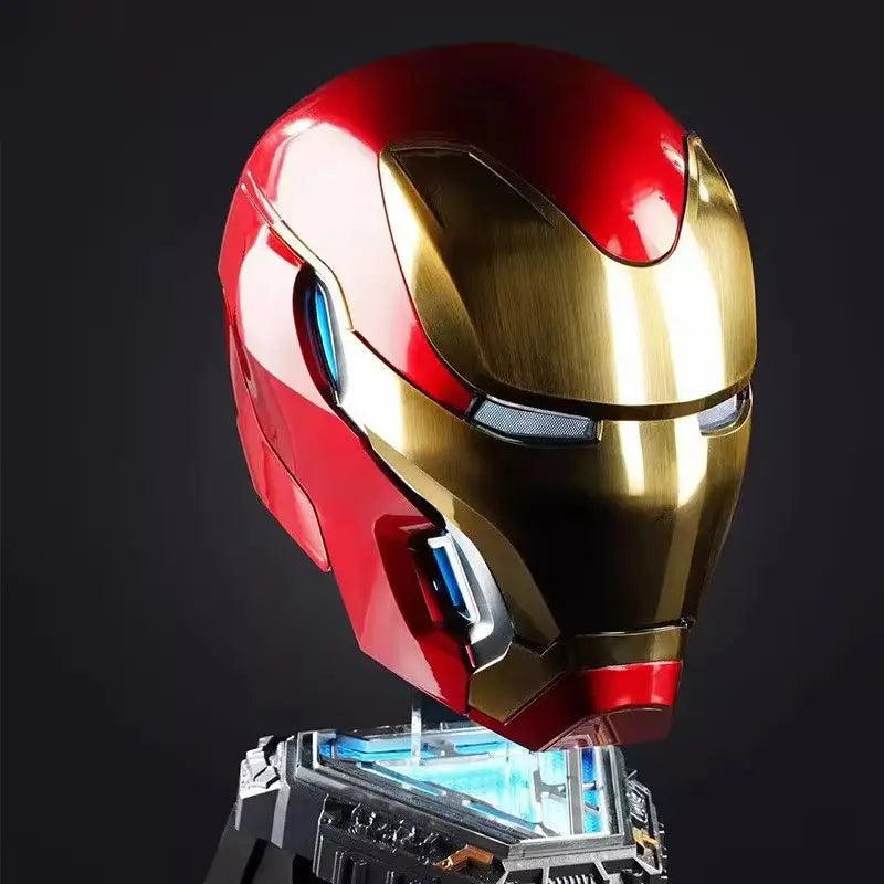 Autoking 1/1 Iron Man Mk50 Helmet With Special Charge Base Remote & Voice Control Customizable Display Stand For Action Figures