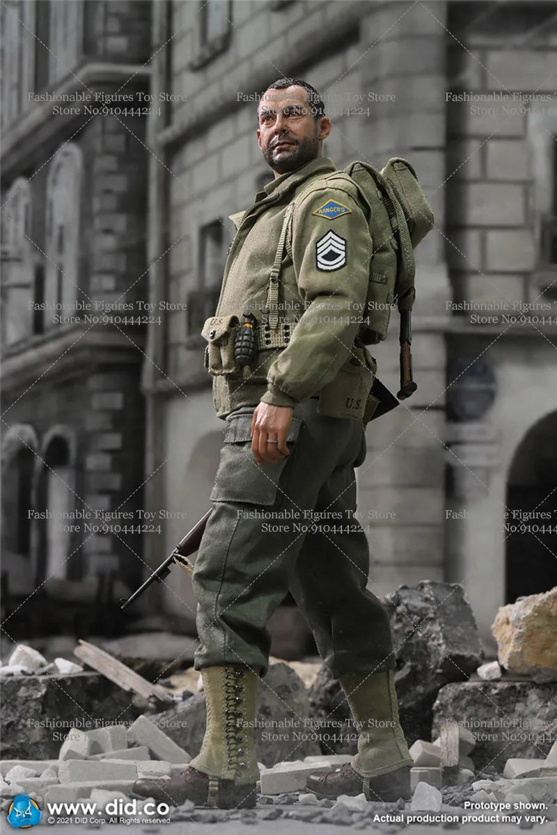 DID A80150 1/6 Scale Male Solider WWII US Rangers Sergeant Horvath 12'' Action Figure Model with Weapon for Fans Holiday