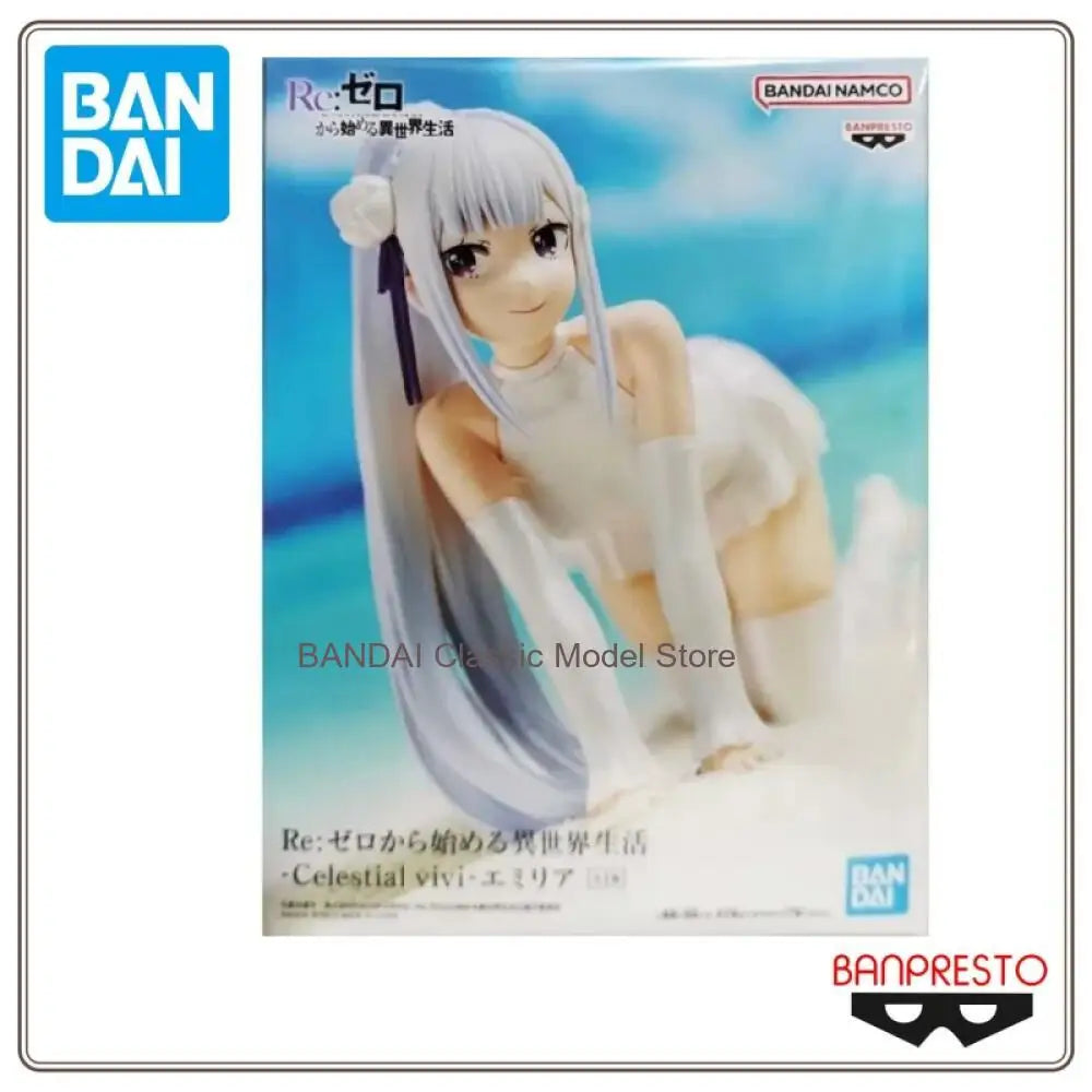 In Stock Original Banpresto Re: Zero Starting Life In Another World 13Cm Emilia Anime Model Figures Boxed Toys Gift Genuine