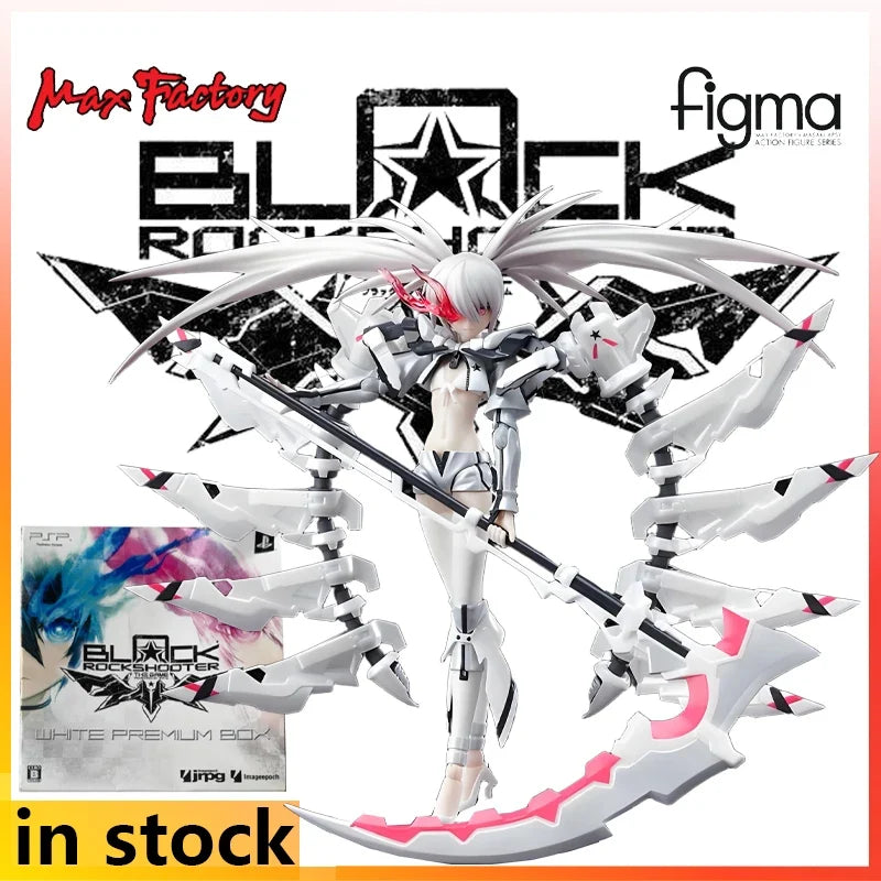 Max Factory Figma Finished Product Movable Exquisite Doll Black Rock Shooter Anime Action Figure Toy Model Festival Gift for Boy