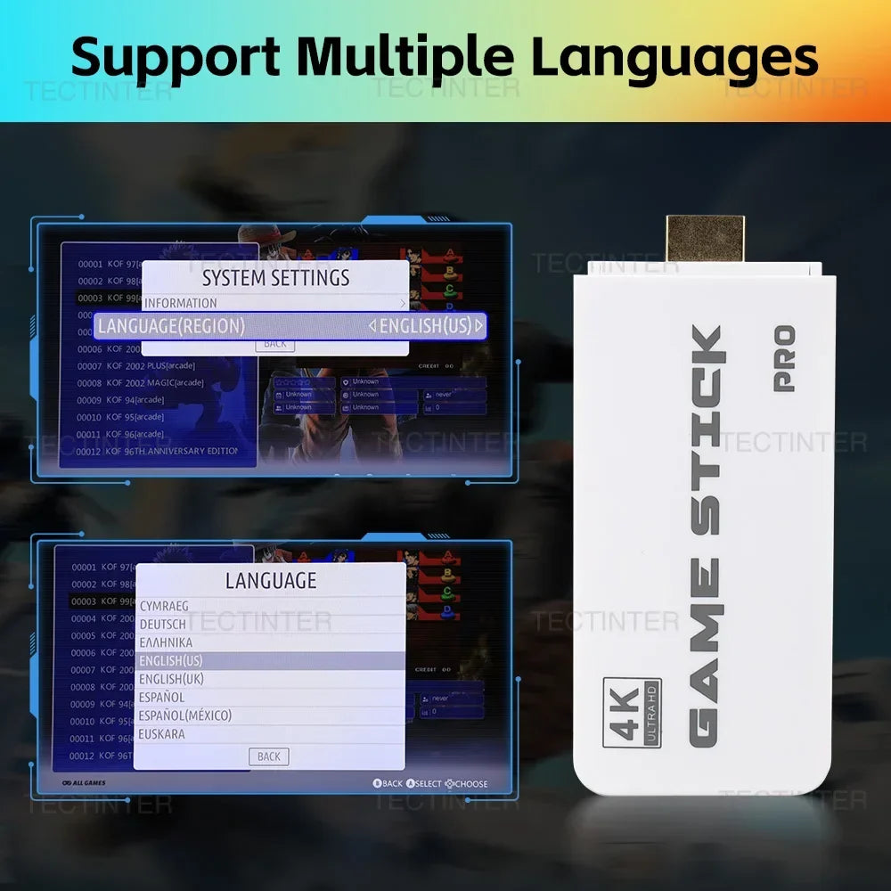 M15 4K Game Stick TV Video Game Console 64G Built-in 20000 Games Retro Handheld Game Player With Wireless Gamepad Controller