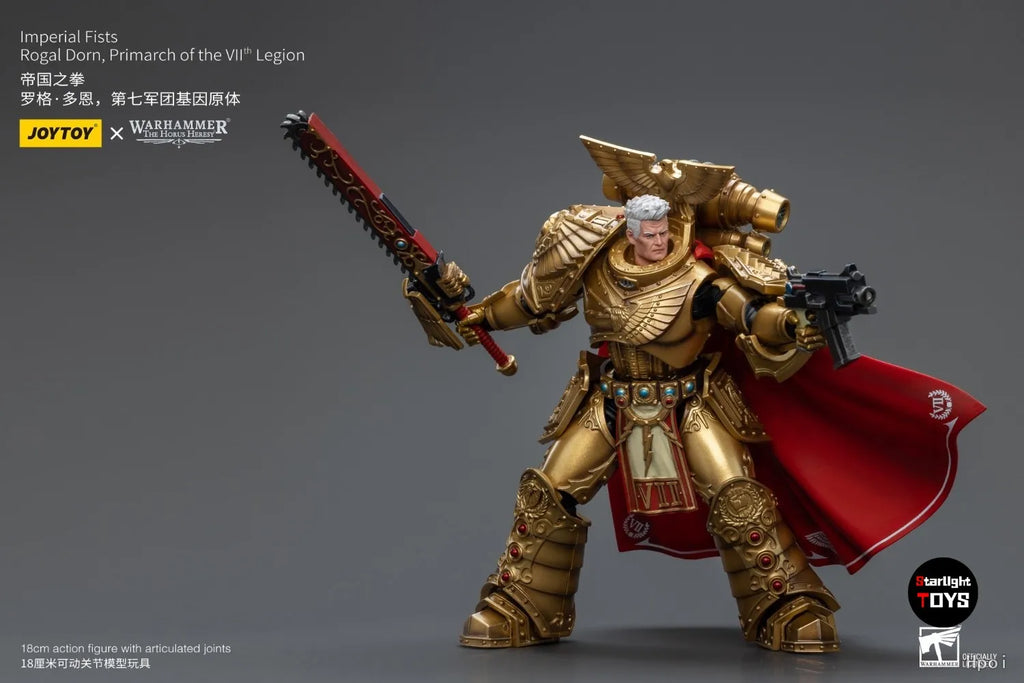 JOYTOY Warhammer 40K Imperial Fists Rogal Dorn Primarch of The Vll Legion Model Toy 1/18 Action Figure