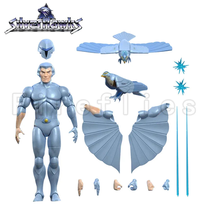 7 Zoll Super7 Silverhawks Actionfigur Welle 1 Quicksilver Anime-Filmmodell als Geschenk