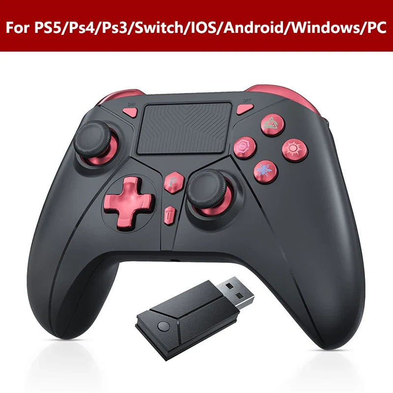 Controller For PS5 Console Steam/PC Wireless Gamepad Game Control Handle Rocker 6-Axis Gyro 3 Level Vibration W/ Turbo Touchpad