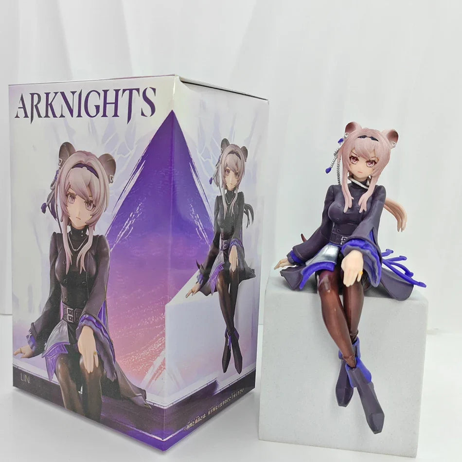 Game Arknights Lin 15cm Figure Sitting Noodle Stopper Anime Figure Action Figurine Model Collectible Ornaments Decoration Gift