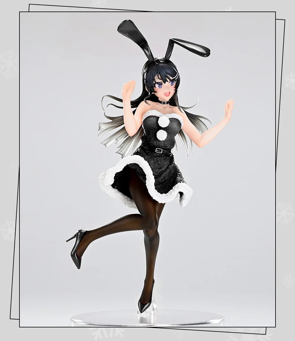 In Stock TAITO Coreful Mai Sakurajima Winter Bunny Ver Desktop Cute Doll Anime Figures Kawaii PVC Gift Toys Collectible Models
