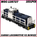 1531PCS MOC-135727  CompatibleCity Steam Train No Motor Building Blocks Bricks Birthday Christmas Girls Toys With