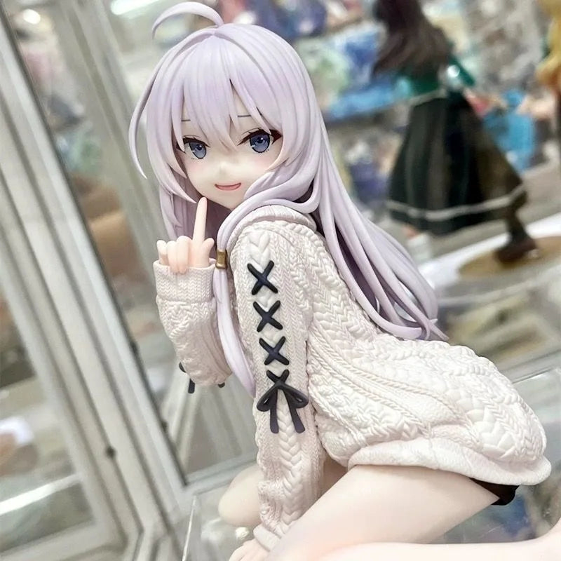 The Journey of Elaina Anime Figures GK Model Elaina Sweater Doll Action Figure Room Decor Gift Toys 13cm