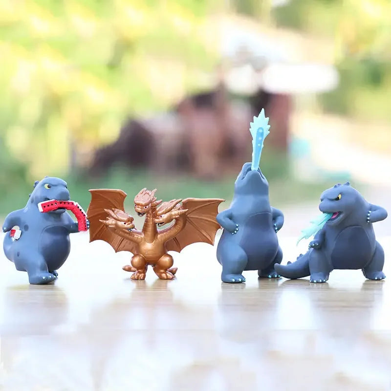 Godzilla King Collection Godzilla Action Figures Ghidorah Q-version Anime Figures Collectible Children Toys Kids Birthday Gif