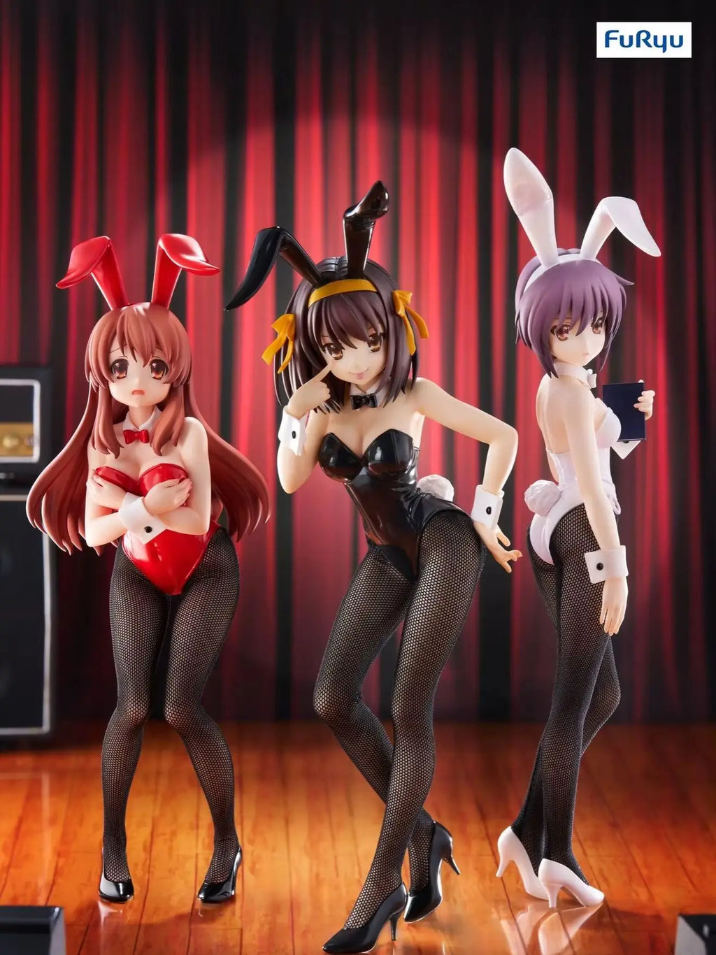 Judai 27cm Original Furyu BiCute Bunnies The Melancholy of Suzumiya Haruhi Asahina Mikuru Nagato Yuki Bunny Girls Action Figure