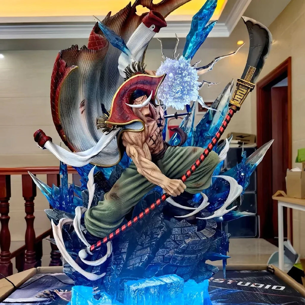 ONE PIECE 38CM Anime Figure Whitebeard Pirates Famous Naval Battle Scene Can Emit Light Peripheral PVC Model Desktop Gifts Toys