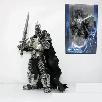 World of Warcraft Action Figure Lich King Arthas Death Knight Standing Frostmourne Model Animation Desktop Dolls Gift Kids Toys