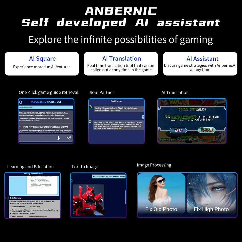 ANBERNIC RG Slide Video Handheld Game Console 4.7inch LTPS In-Cell Screen Android six-axis gyroscope 5000mAh 512G PSP PS2 Game