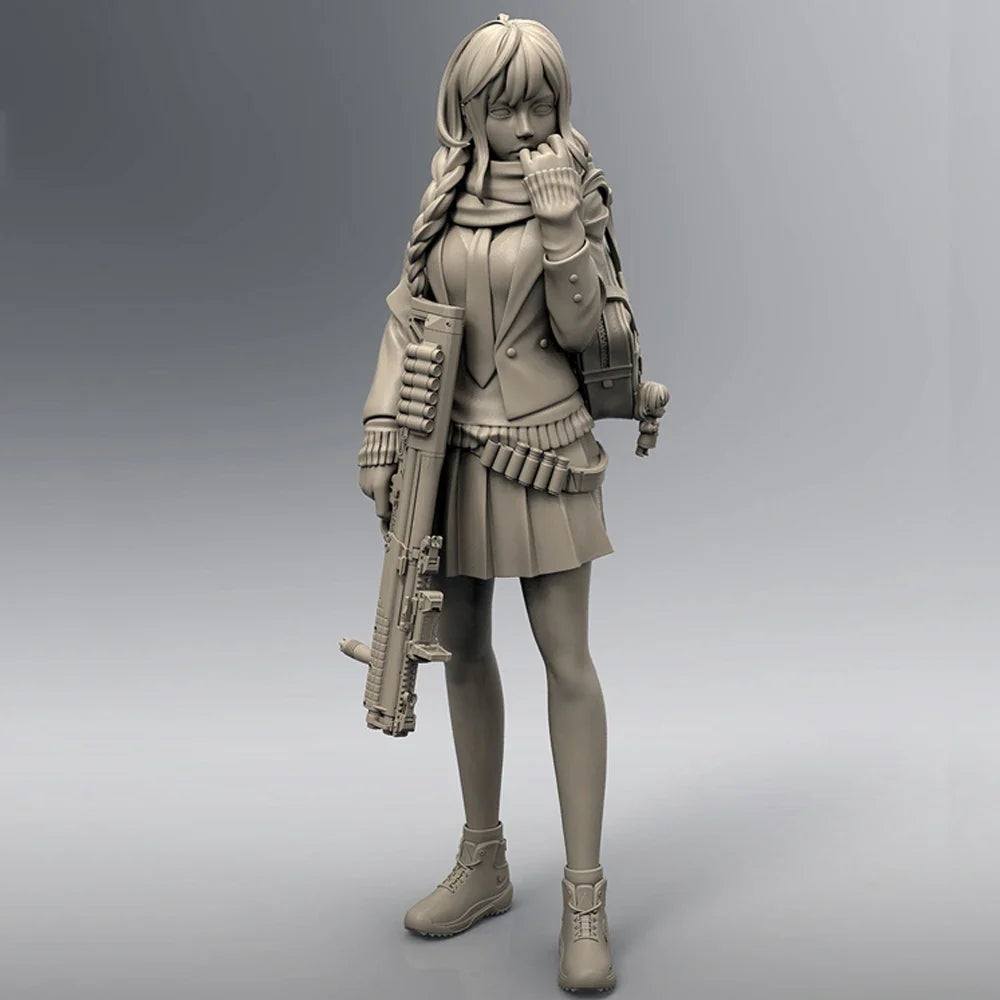 1/35 City Destroyer, JK, female gunman, Resin Model figure, Science fiction theme, Unassembled and unpainted kit