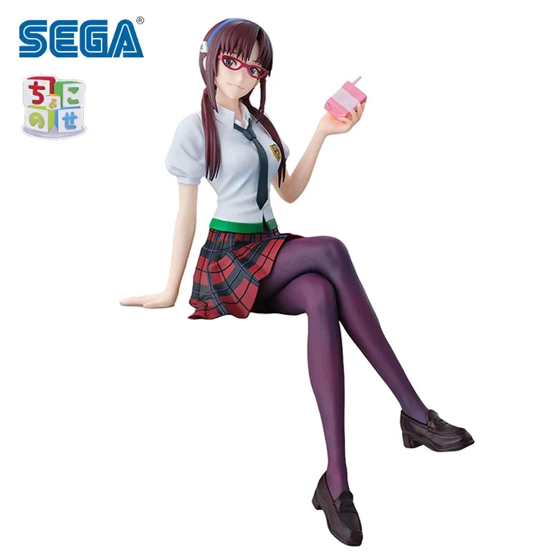 SEGA PM EVANGELION:3.0+1.0 Makinami Mari Illustrious ~School Uniforms Ver.~ PVC 14CM Anime Action Figures Model Collection Toy