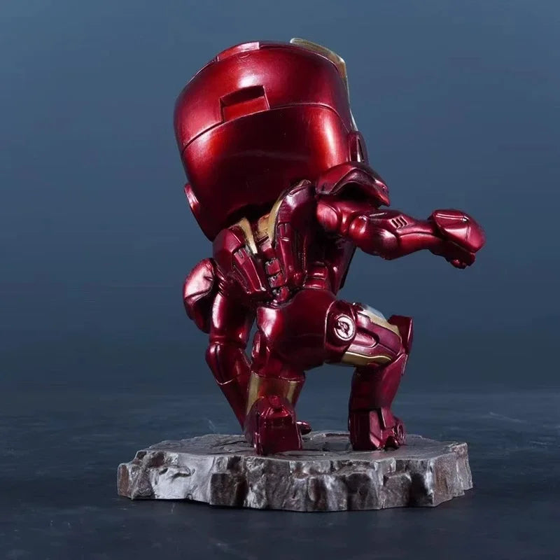 13cm/5.1in Anime The Avengers Figure Kneeling Iron Man Action Figures Pvc Statue Collection Model Toys Gifts