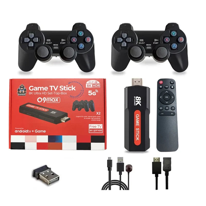 X2 Retro Game Console Game stick 4G WiFi Wireless Controller Android 30000+ Retro Game support N64 GBA HD 4K stick