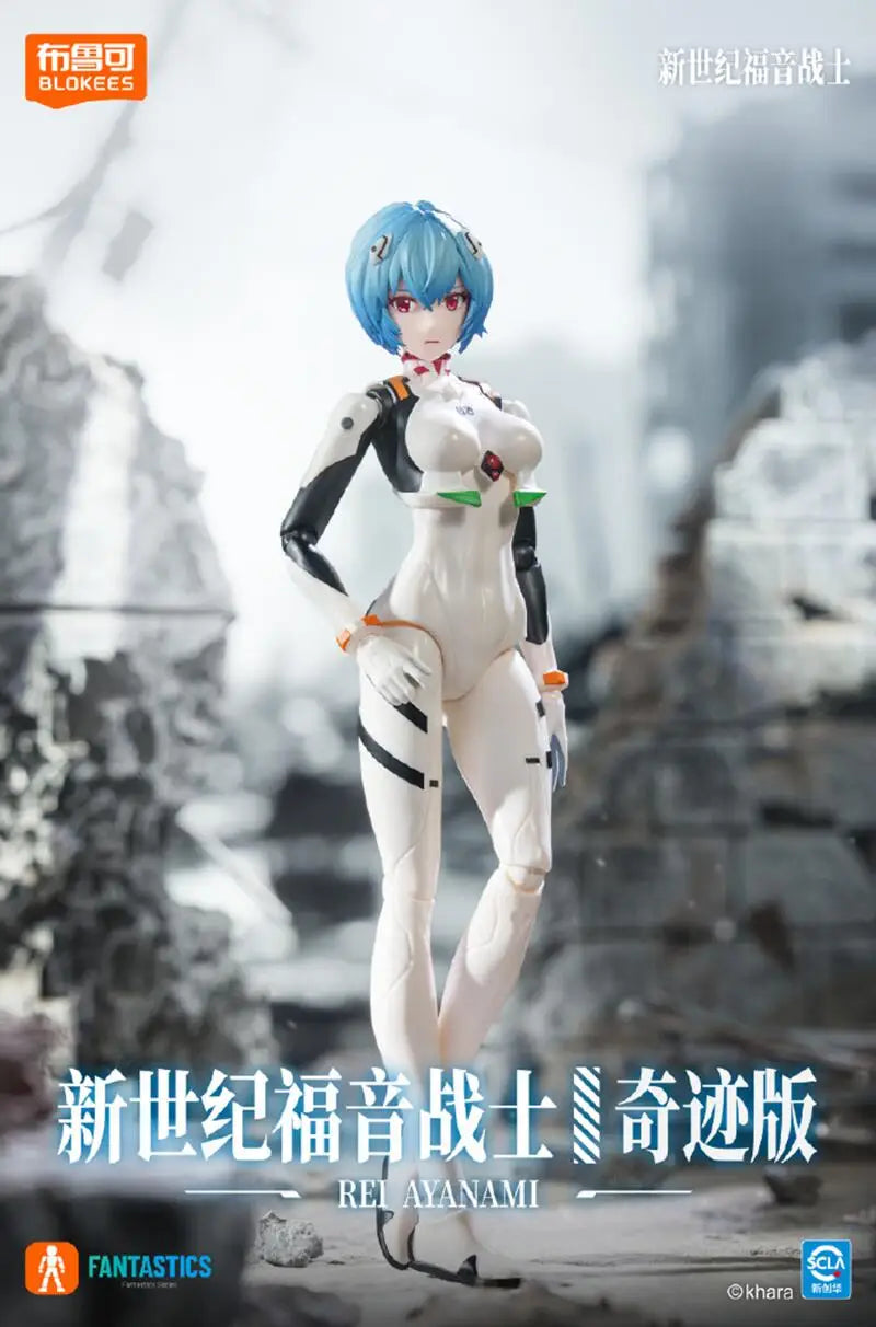 Original BLOKEES Neon Genesis Evangelion EVA-01 Miracle Edition Mari Rei Ayanami Battle Suit Anime Figure Toys Halloween Gift