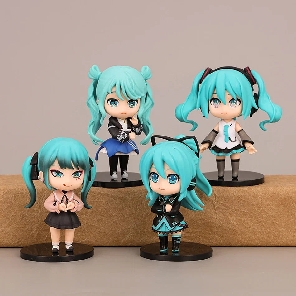 6Pcs/set New Anime Hatsune Miku Figure Mini Q Version Series Cinnamoroll Piapro Figure Ornaments Home Desk Decoration Model Toys