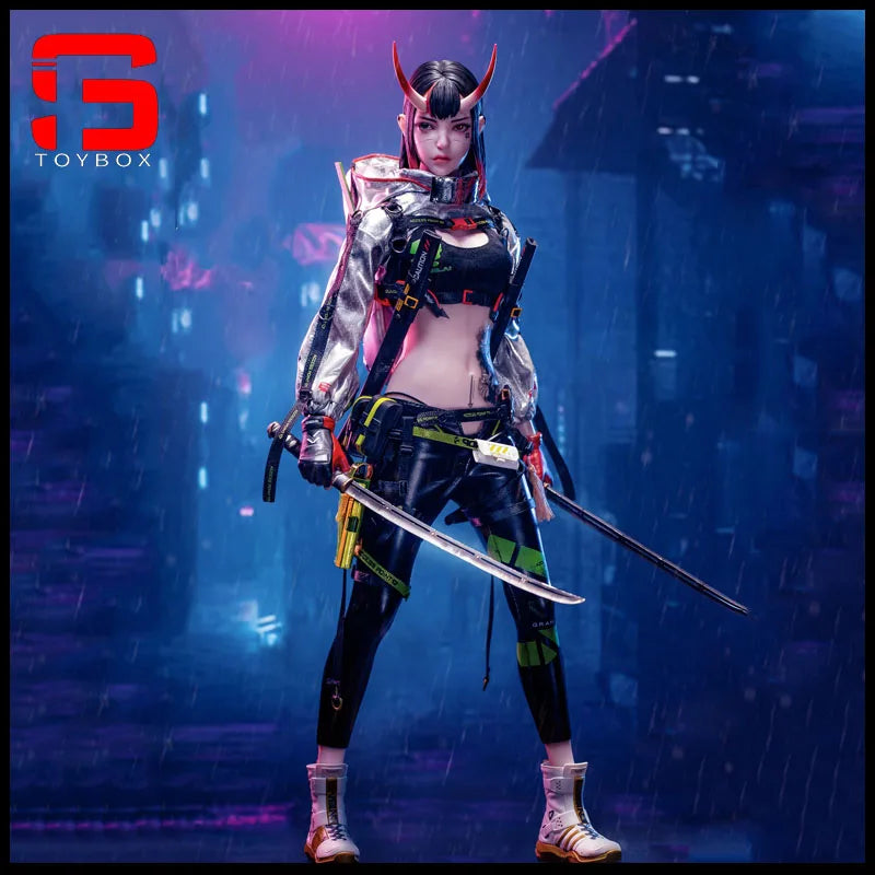 POP COSTUME GS-001 1/6 Ghost Attendant Action Figure 12'' Female Soldier Figurine Model with Movable Eyes Toy