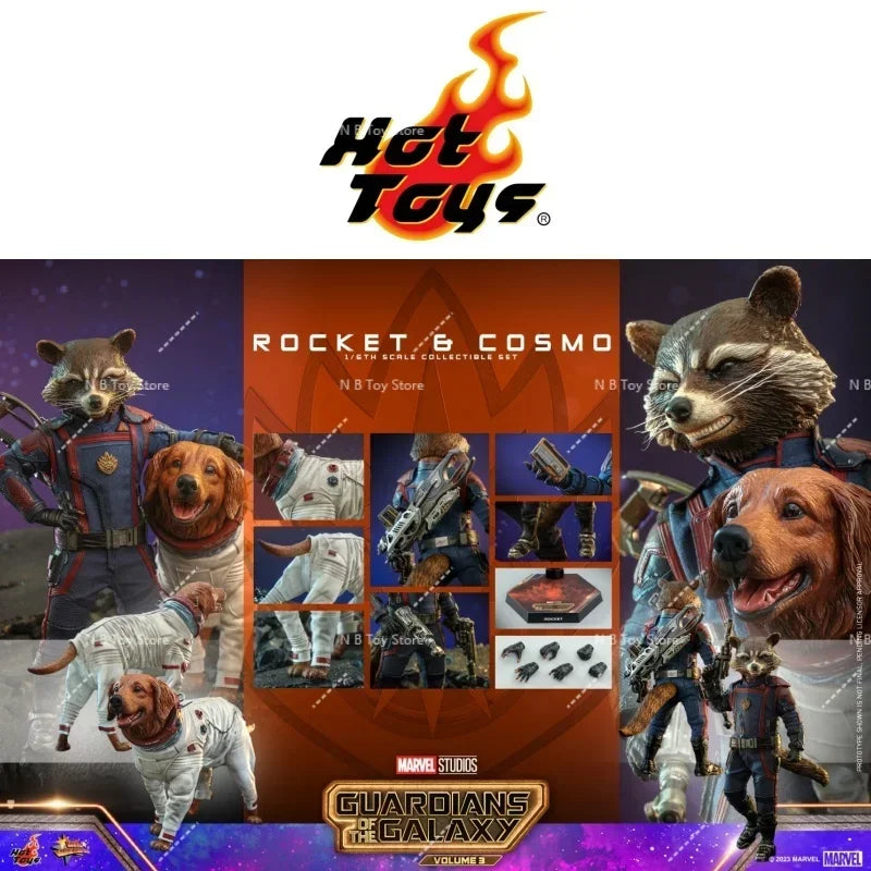 In Stock Genuine HOTTOYS HT MMS708 MMS548 Galaxy Guardians 3 Rocket Raccoon Cosmo Action Figure Model Toys